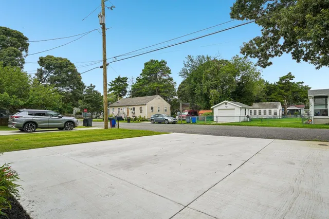 a view of street with houses