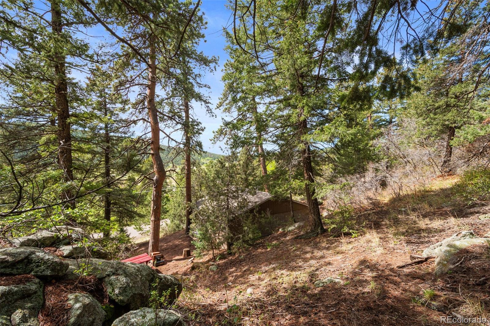25845 Wilkerson Road Conifer, CO 80433 - Photo 11 of 16 a backyard of a house with a tree