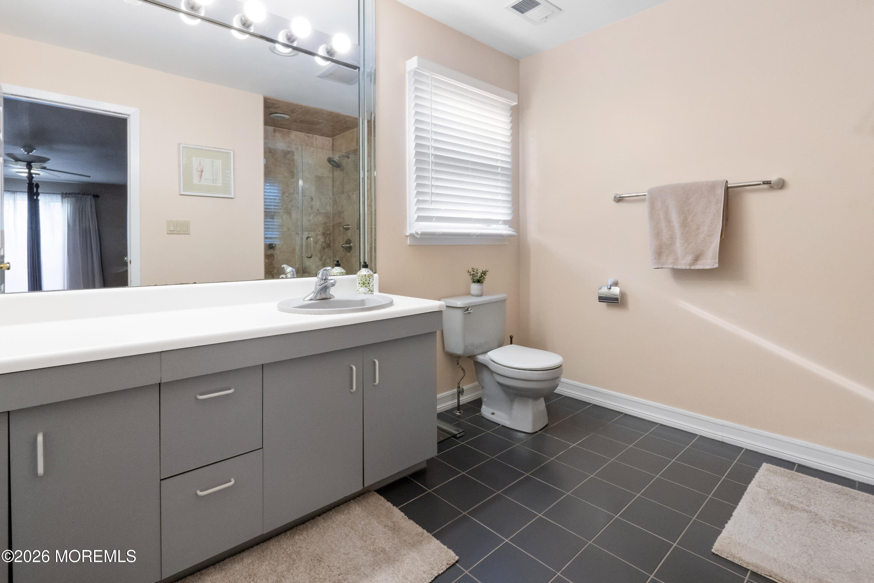 25 Cherokee Road East Brunswick, NJ 08816 - Photo 28 of 34 a bathroom with a double vanity sink toilet and a mirror