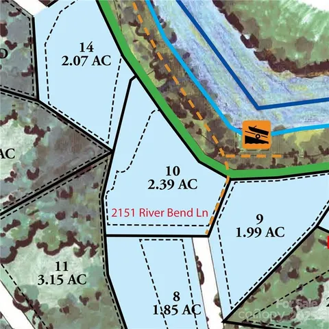 a view of a lake with a big yard