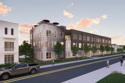 a car parked in front of a building