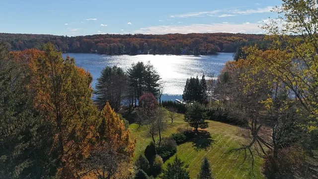 a view of lake and mountain in the back
