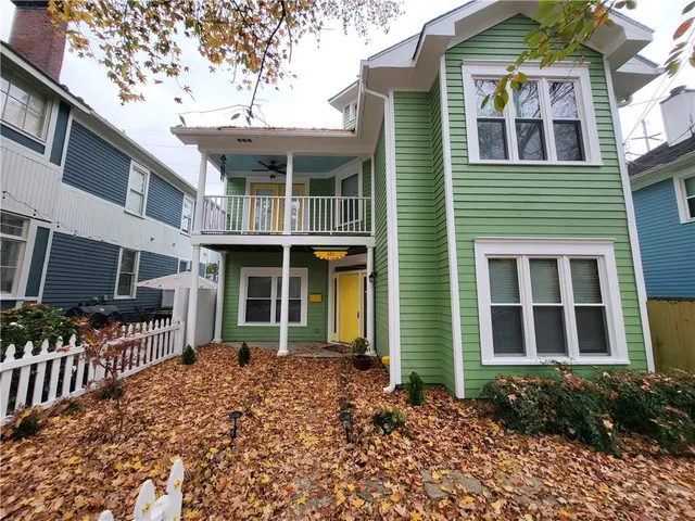 a front view of a house with balcony