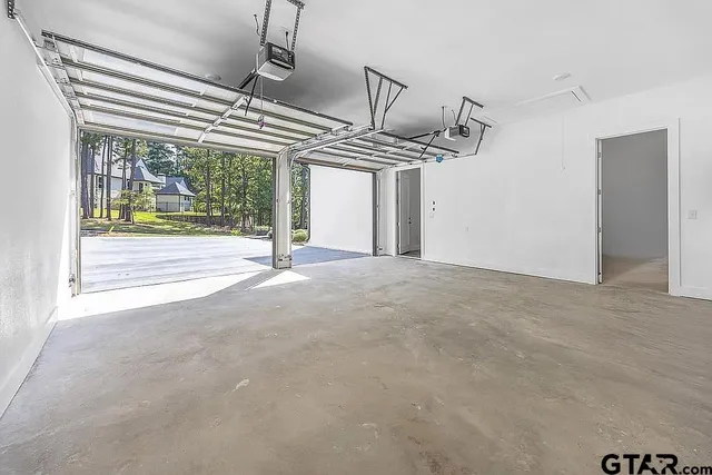 a view of a garage
