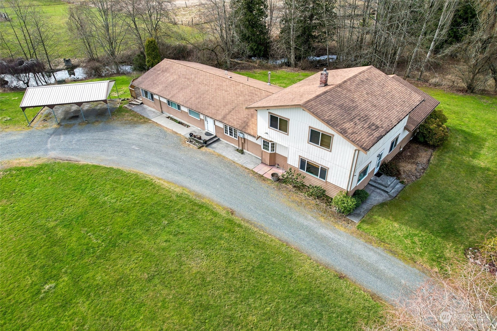 3941 Loomis Trail Road Blaine, WA 98230 - Photo 3 of 40 an aerial view of a house with a yard