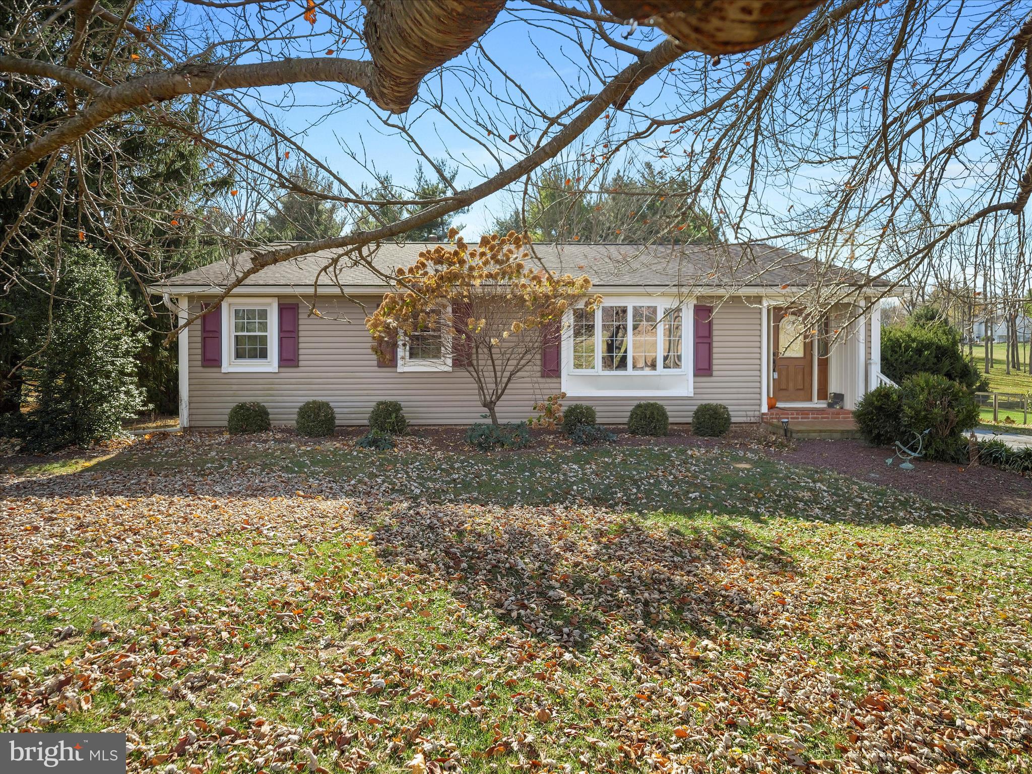 front view of a house with a yard