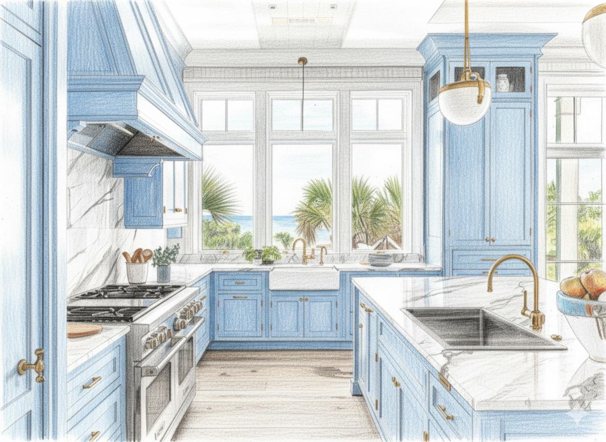 9025 Southeast Bridge Road, Unit A Hobe Sound, FL 33455 - Photo 9 of 31 sketched image of kitchen