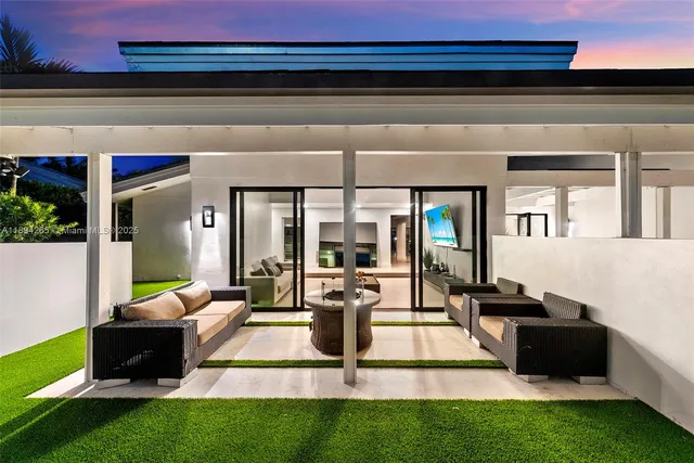 a outdoor space with furniture