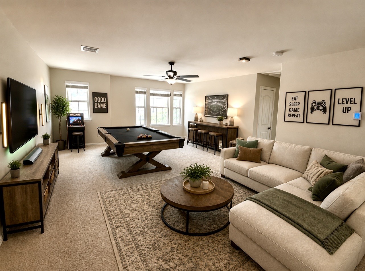 4706 Walnut Willow Ct Spring Spring, TX 77386 - Photo 6 of 17 a living room with furniture and a flat screen tv
