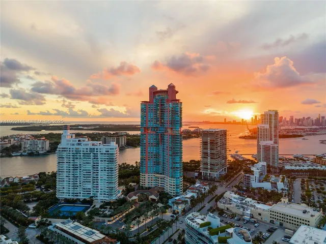 a city view with tall buildings