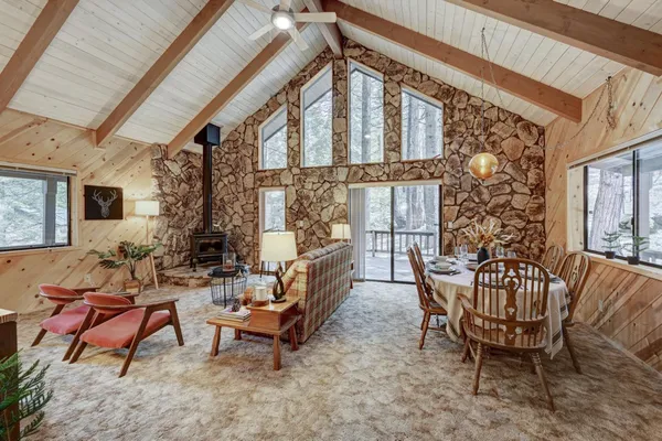 a outdoor living space with furniture