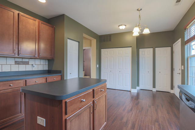 1240 Mariemont Road, Unit E Sugar Grove, IL 60554 - Photo 18 of 32 a kitchen with stainless steel appliances granite countertop wooden floors and granite counter tops