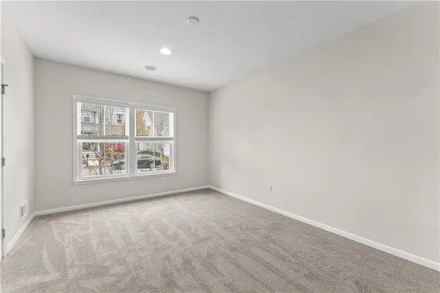 an empty room with windows