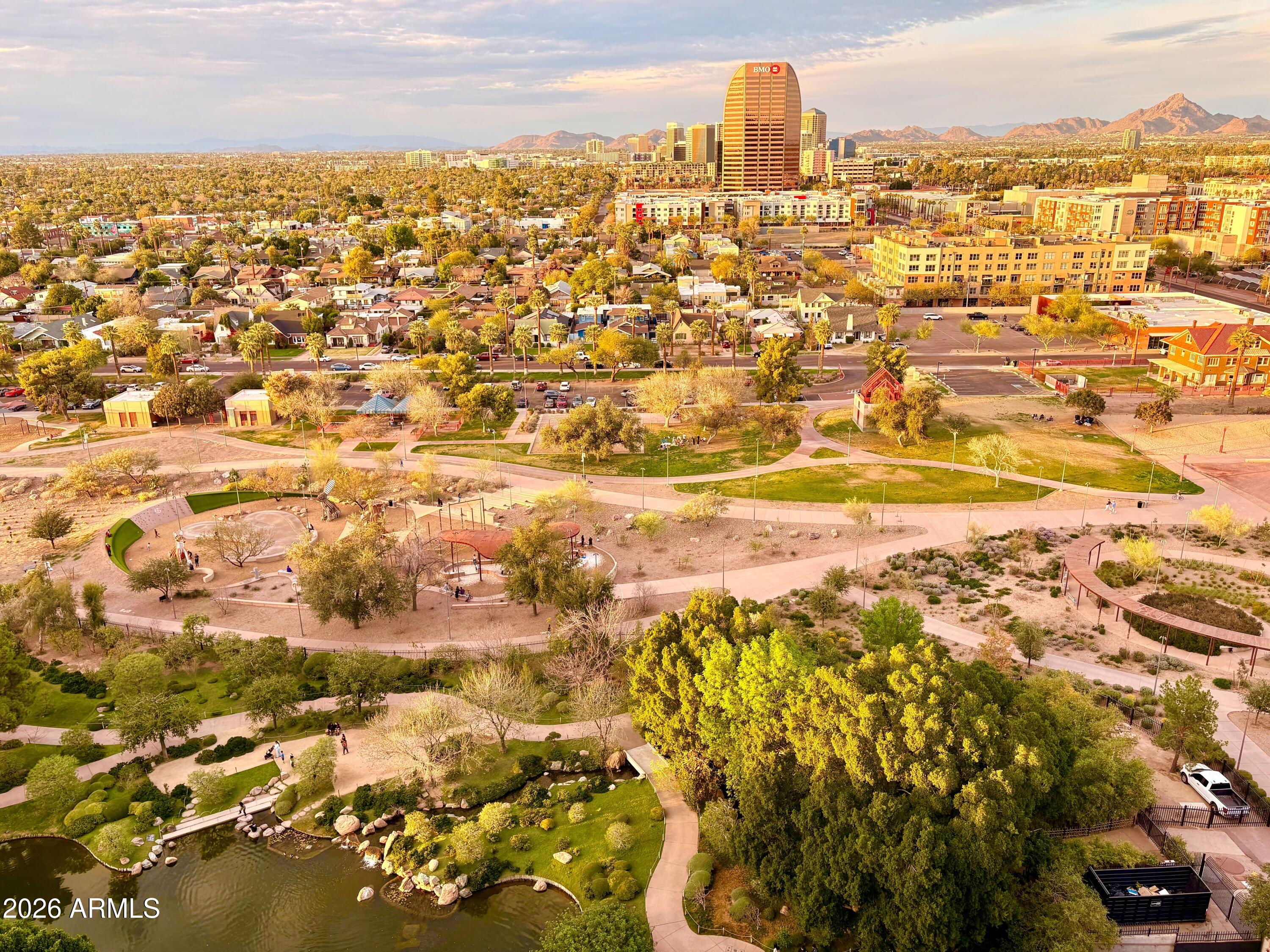 208 West Portland Street, Unit 155 Phoenix, AZ 85003 - Photo 26 of 36 an aerial view of residential building with parking space