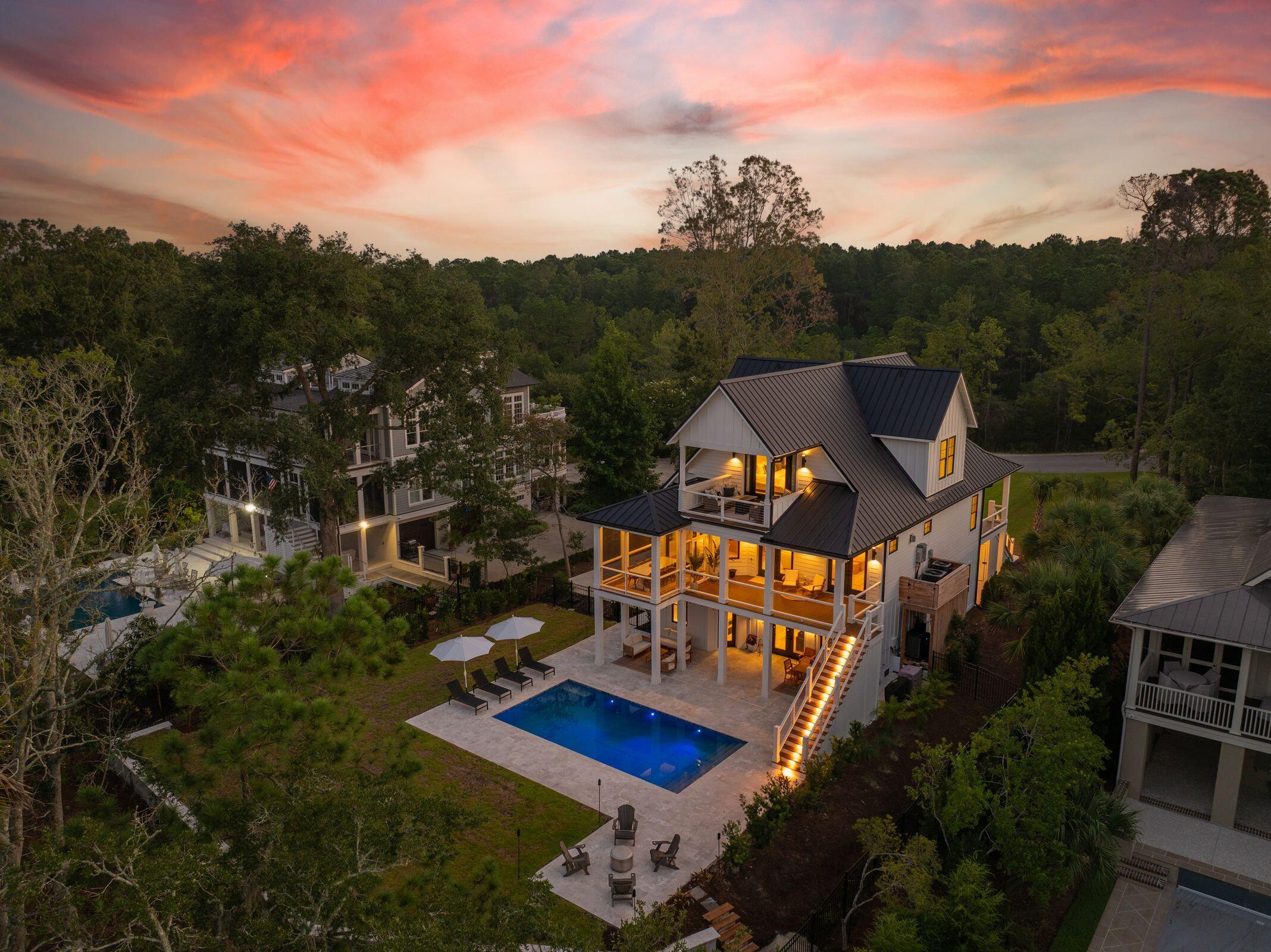 4684 Cedar Island Court Awendaw, SC 29429 - Photo 61 of 62 Twilight Back Overhead