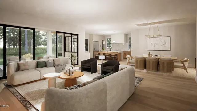 a kitchen with a table and chairs in it