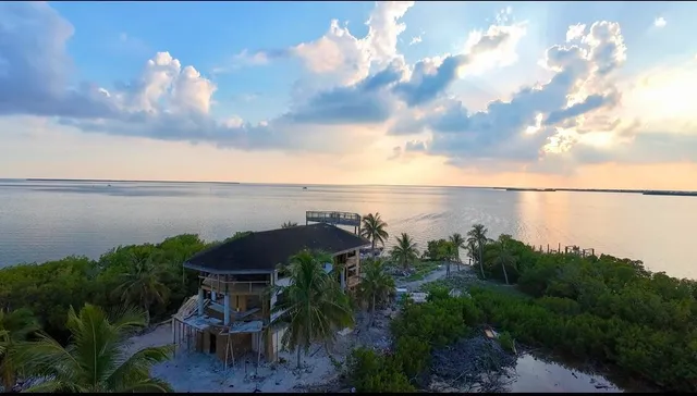 a view of a lake and mountain