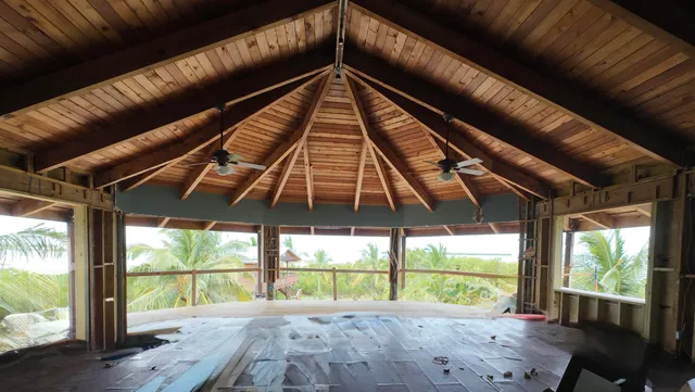 a view of a lake with a building in front of it