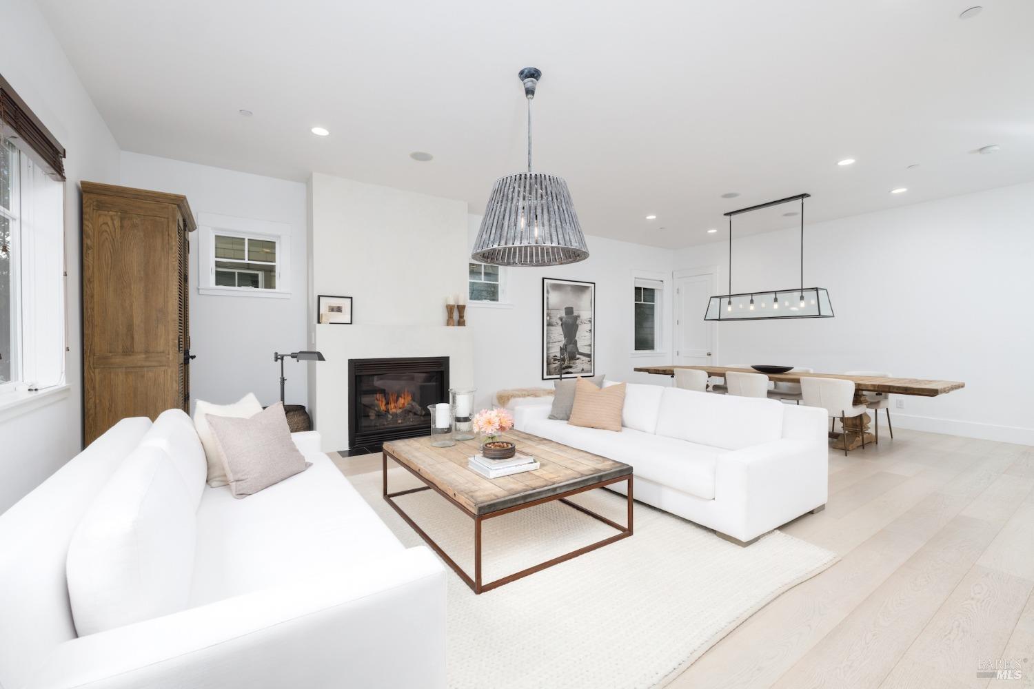 111 Grant Street Healdsburg, CA 95448 - Photo 1 of 1 Great room with fireplace and 9.5 ft ceilings. nearly $200,000 'refresh' in 2022