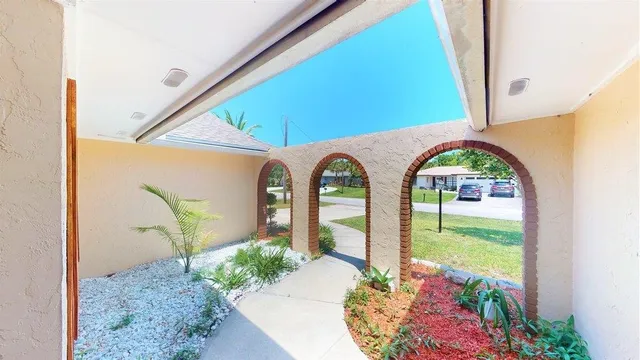 a front view of a garden