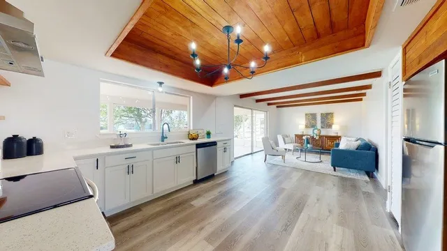 a view of a lake with houses