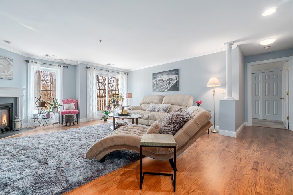19 Broad Street, Unit 203 Merrimac, MA 01860 - Photo 4 of 20 a living room with furniture and a fireplace