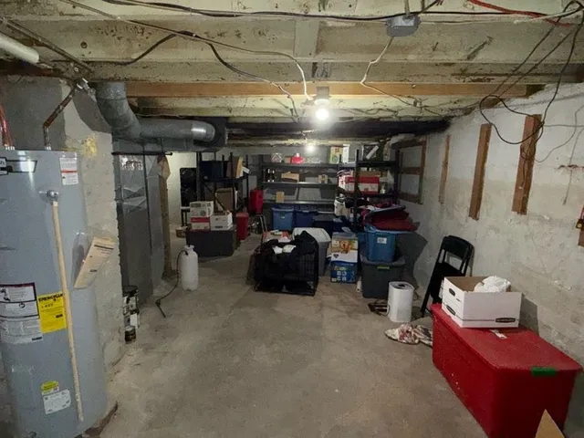 a close view of water heater room