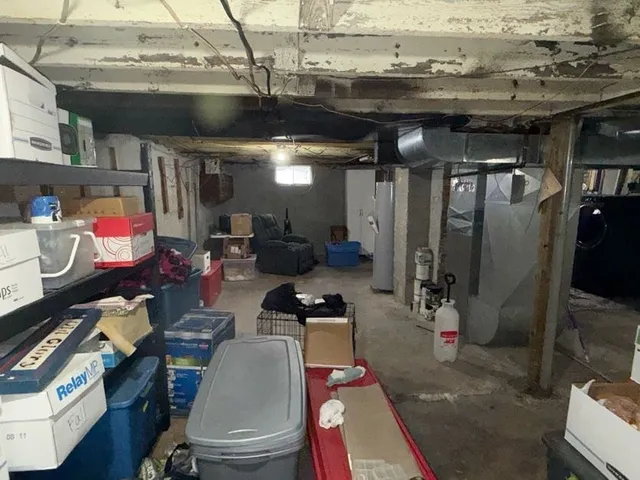 a close view of water heater room