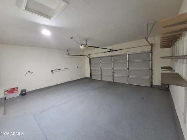 a view of a garage room