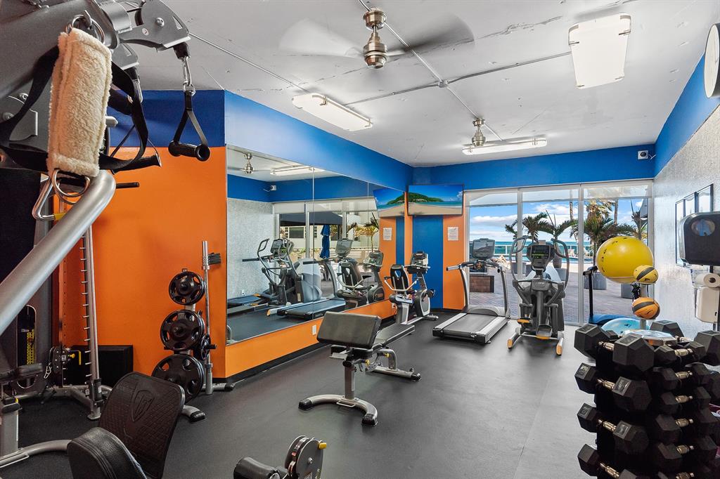 3700 Galt Ocean Drive, Unit 714 Fort Lauderdale, FL 33308 - Photo 35 of 39 a view of a room with gym equipment
