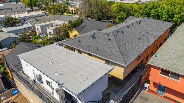 an aerial view of a house
