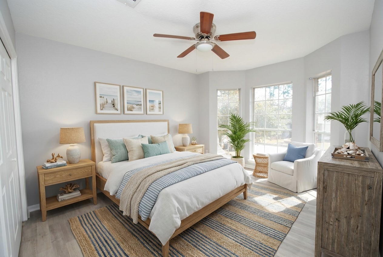 7514 Danehill Drive Spring, TX 77389 - Photo 16 of 19 a bedroom with a bed couch and a window