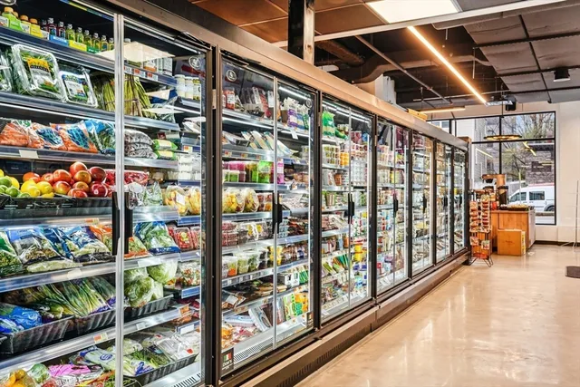 a utility room with lots of clutter and cabinets