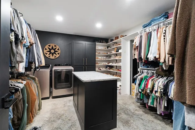 a view of a storage with an empty shelves