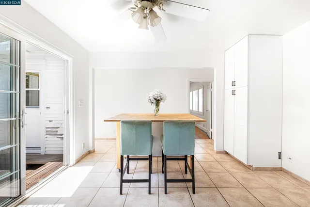 a workspace with furniture and window