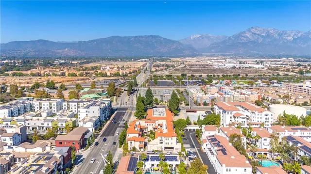 a view of city and mountain