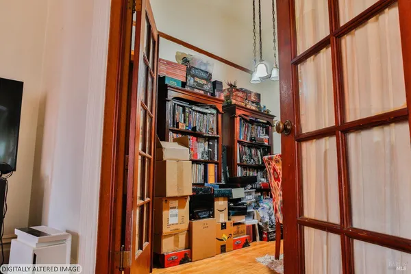 a view of staircase with railing and stairs