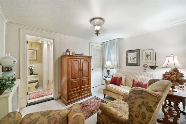 a living room with furniture