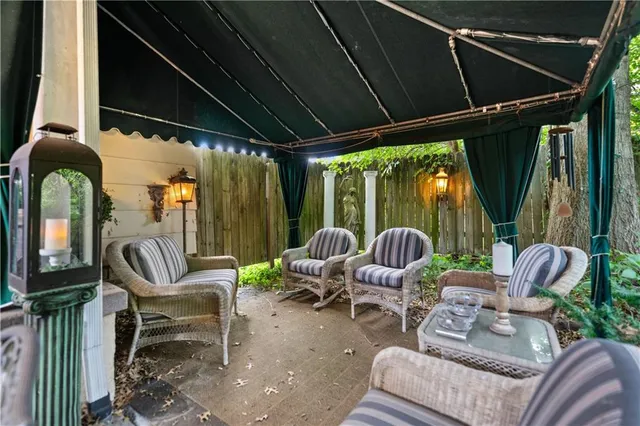 front view of a house with a garden