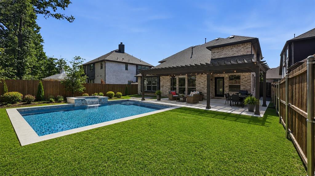 5216 Troupe Road McKinney, TX 75071 - Photo 4 of 40 Huge Backyard large enough for a pool (AI generated pool and pergola) and still plenty of room for fun activities.