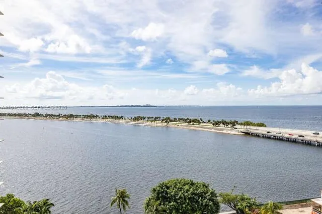 a view of a city and lake
