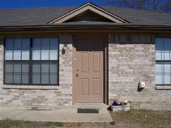 a view of wooden door