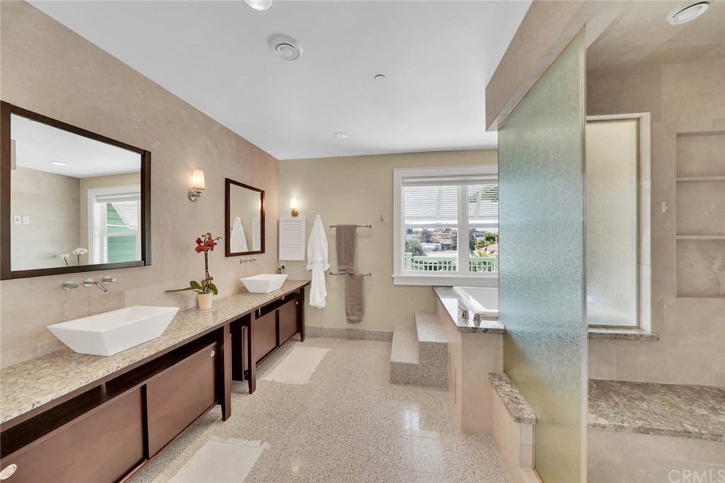 183 La Costa Avenue Encinitas, CA 92024 - Photo 35 of 55 Master Bath complete with Soaking Tub and large Shower