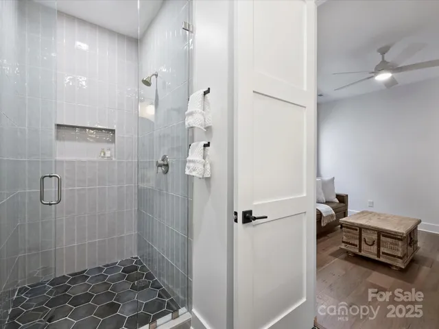a bathroom with a shower