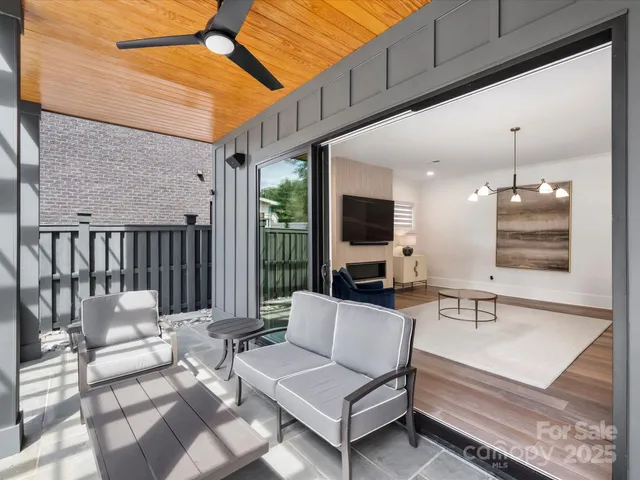 a outdoor living space with furniture