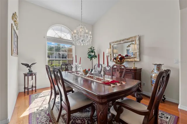 an aerial view of a house with outdoor space