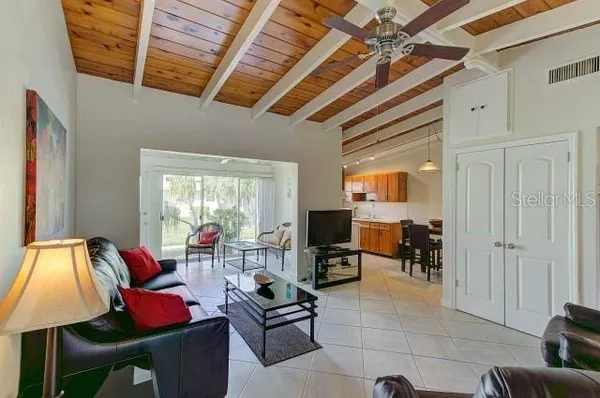 a living room with furniture
