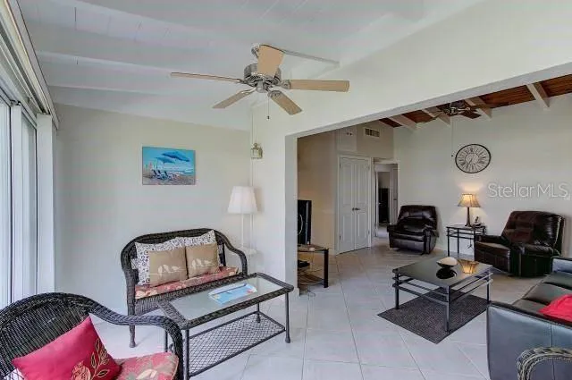 a living room with furniture