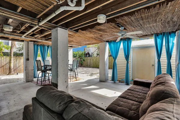 a living room with furniture