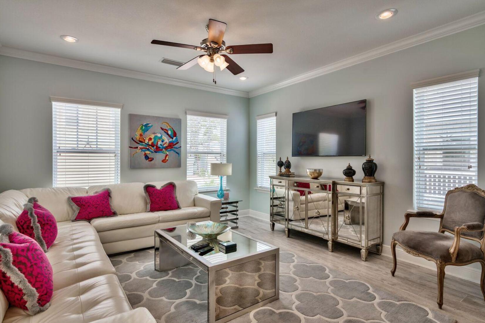 66 Sandpine Loop Inlet Beach, FL 32461 - Photo 8 of 41 a living room with furniture and a flat screen tv